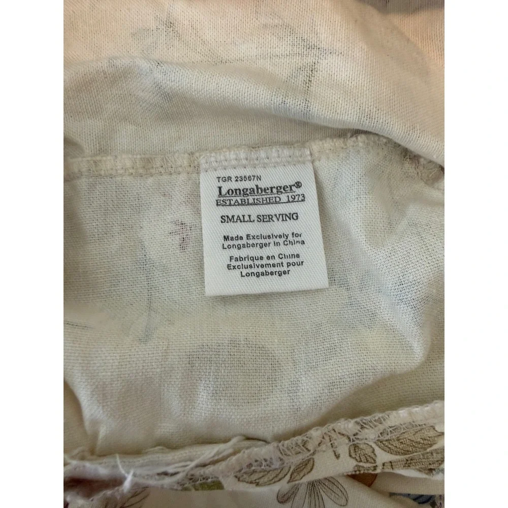 Longaberger Botanical Fields Basket Liner Set Small Serving Sort & Store TV Time